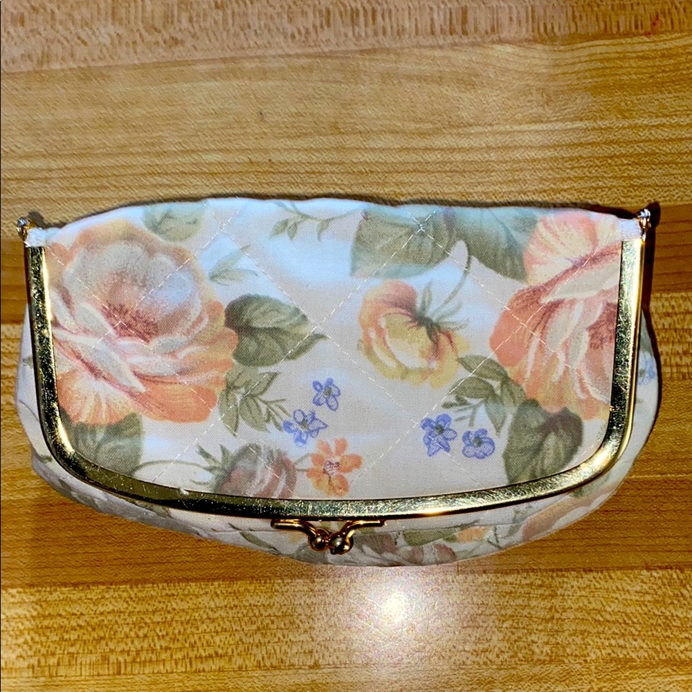 Vintage Marks & Spencer makeup bag with mirror Floral Print Women's Clutch